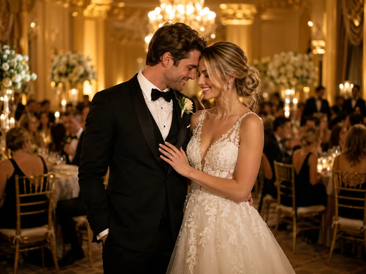 Bride and groom wedding planning