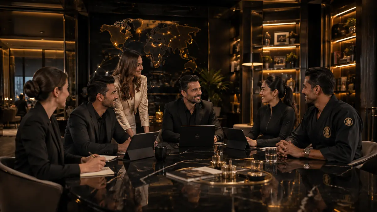 Growing authorized partner network represented by a luxury strategy lounge meeting