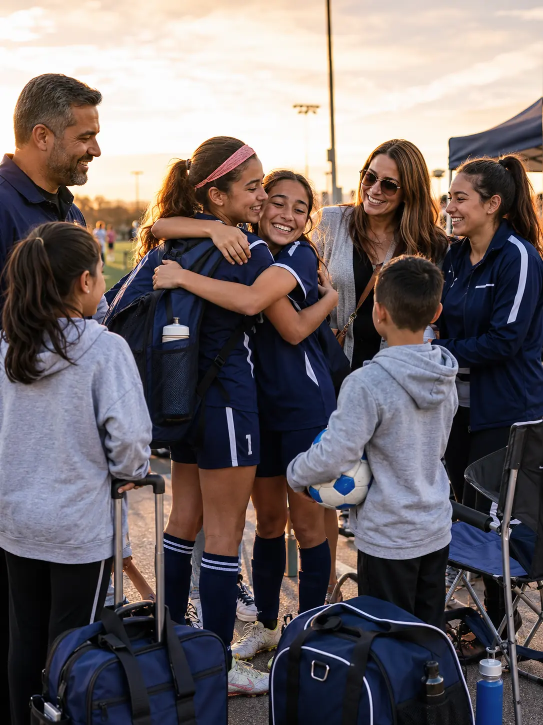 Travel sports team and family environment
