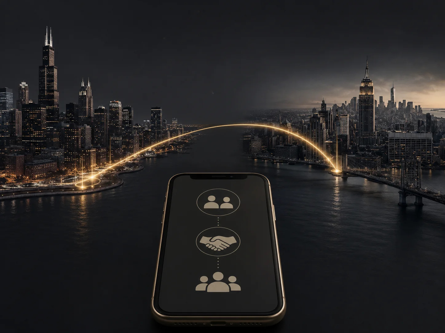 Partners connecting between event stops