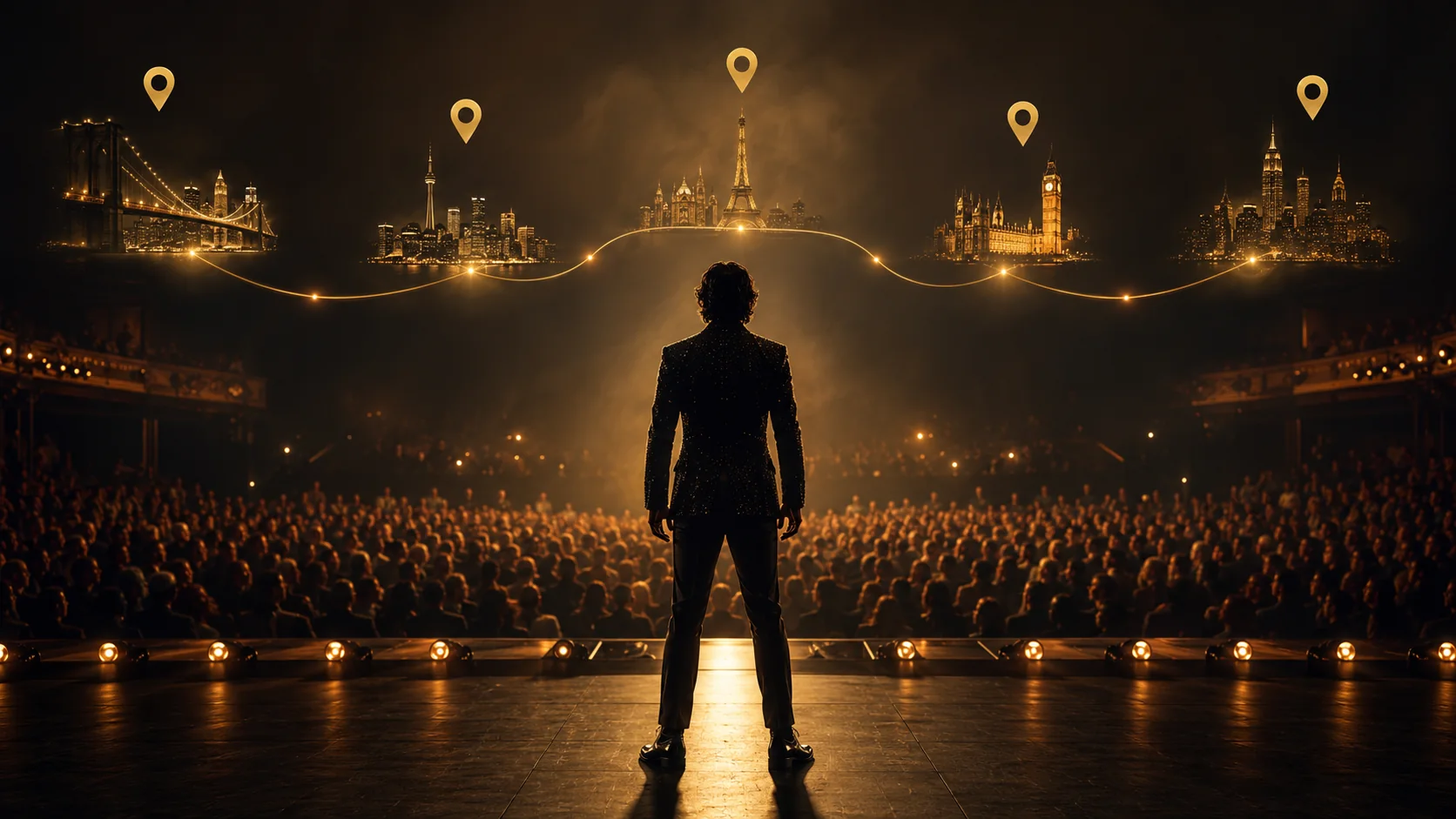 Performer engaging a tour audience