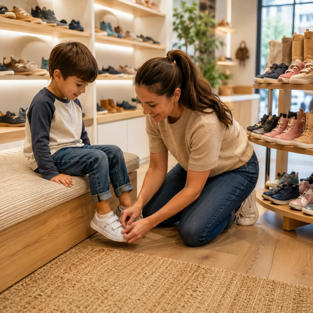 Children’s footwear boutique category example