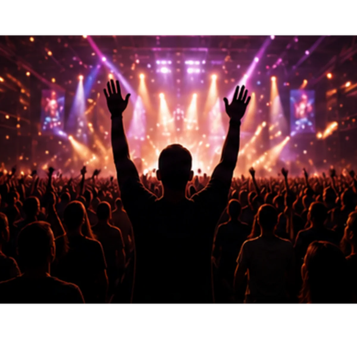 Artist performing before a live audience