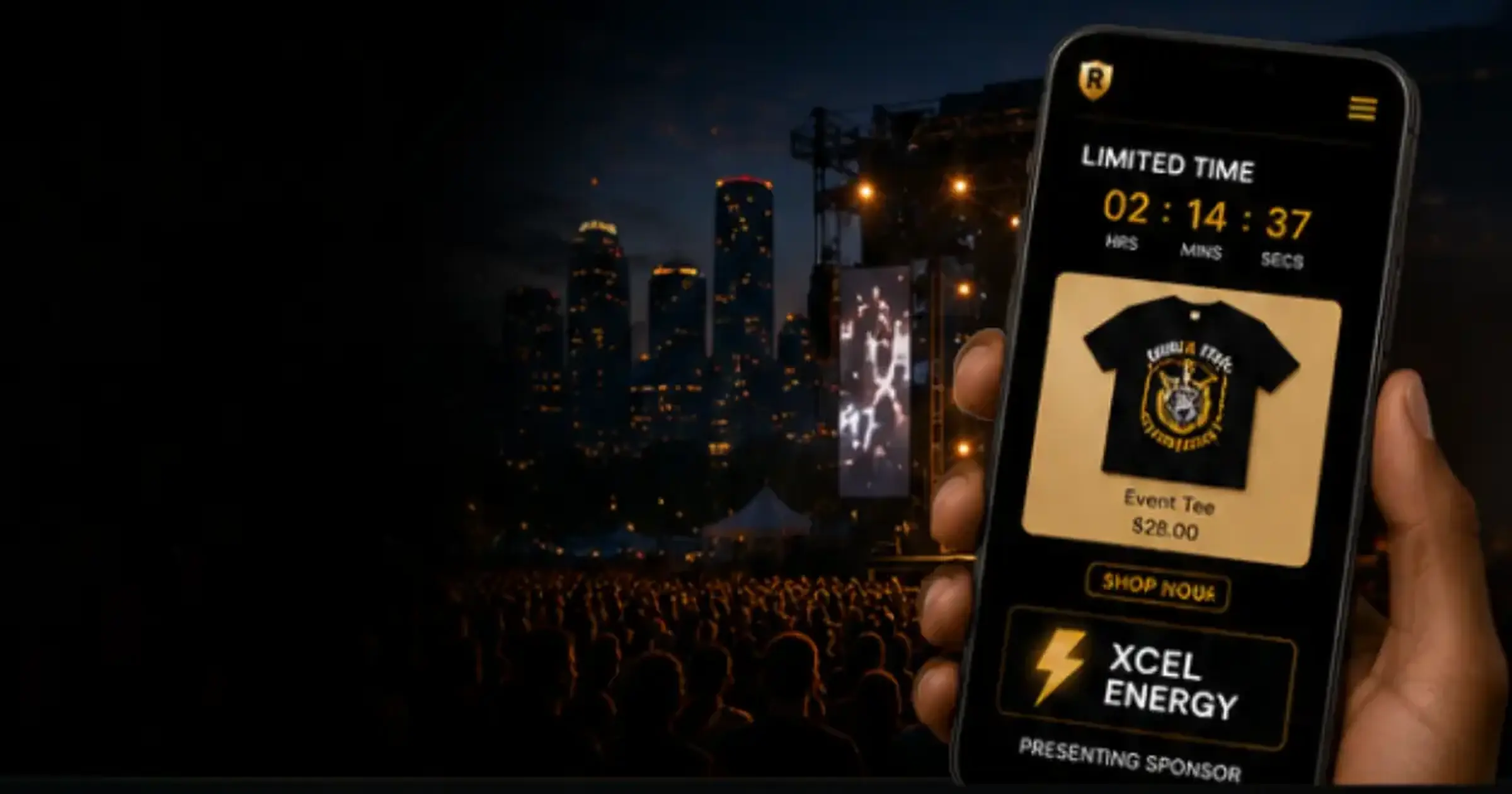Live event audience and mobile commerce experience