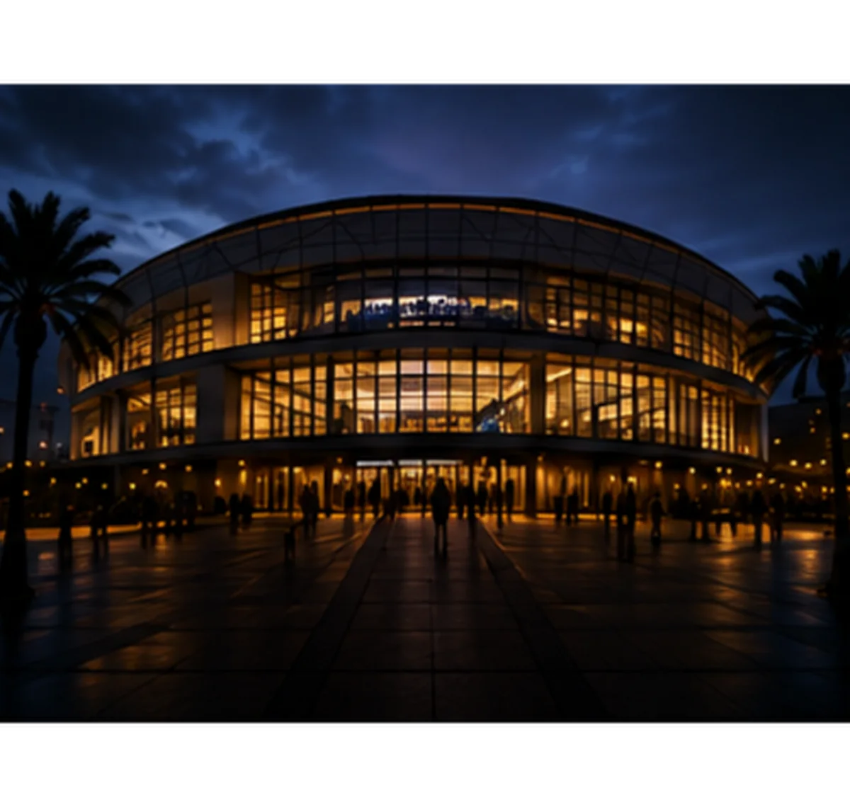 Venue exterior at night